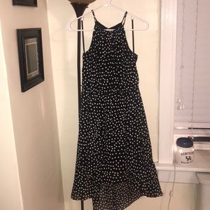 Black and White Polka Dotted Polyester dress
